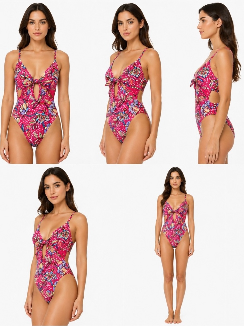 Tabitha Brown Pink French Cut One-Piece Swimsuit Women’s Small High Cut